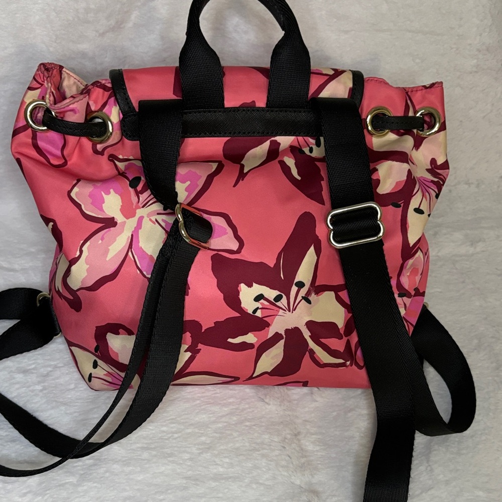 Kate Spade Nylon Vibrant Pink Floral Backpack EUC - Picture 5 of 8